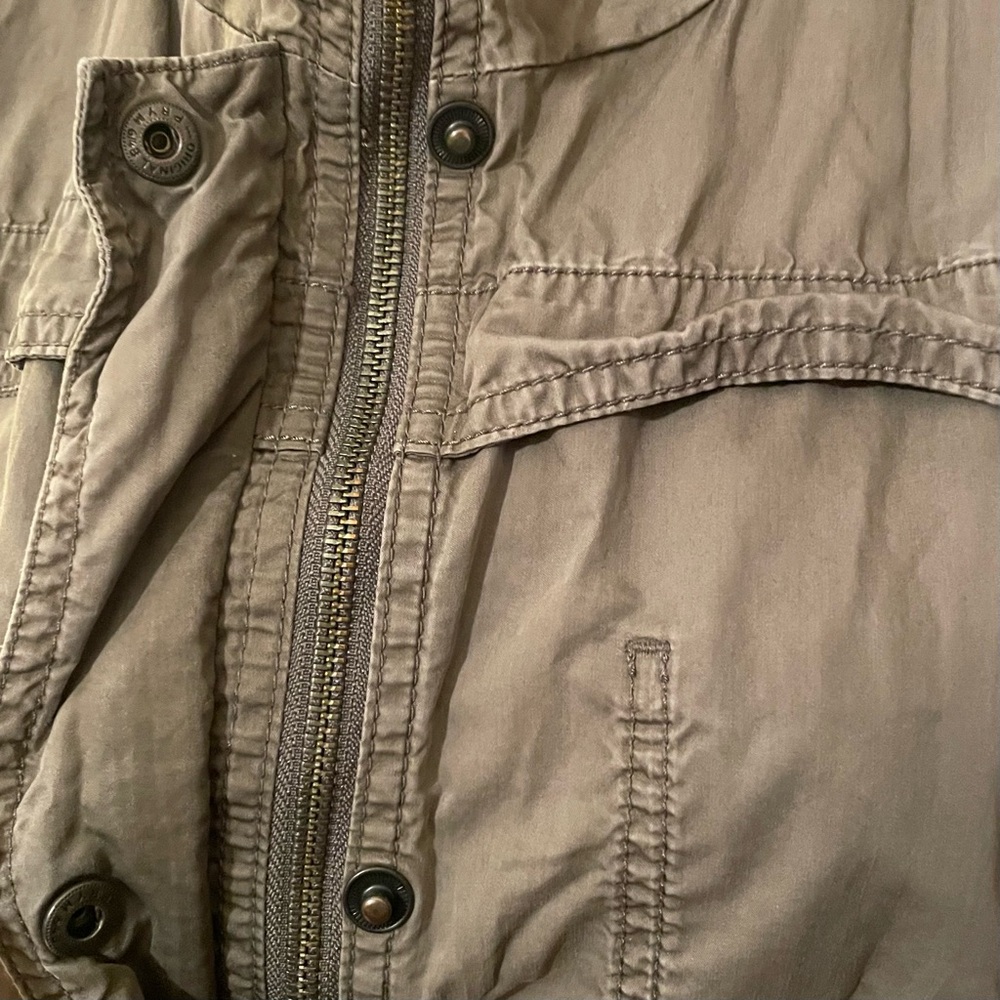 EDDIE BAUER Khaki Green 100% Cotton Utility Jacket XL - Picture 8 of 9